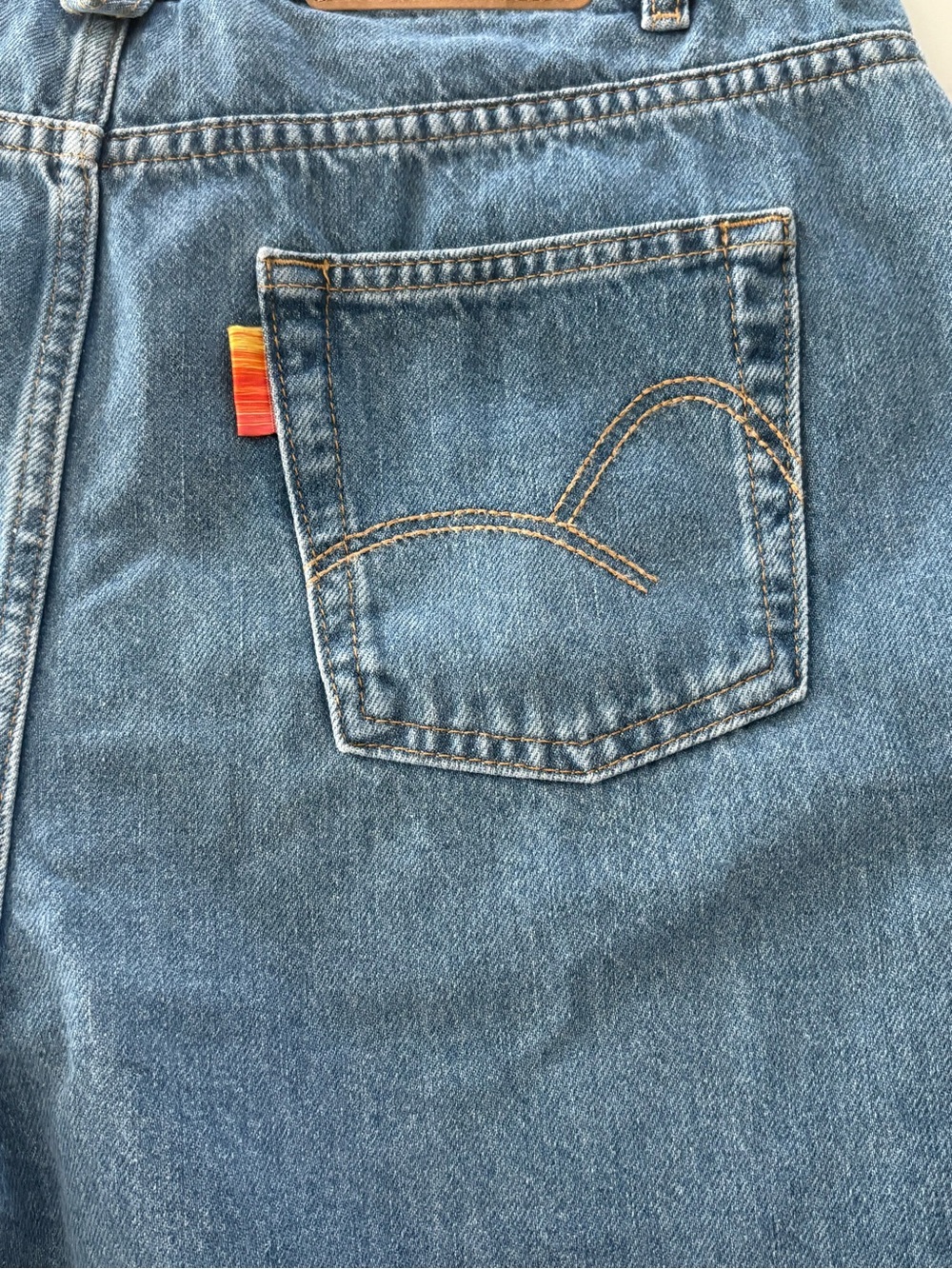 Farm Rio Embroidered Palm Tree Blue Denim Shorts - Women's - Picture 6 of 7